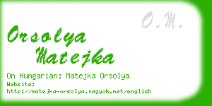 orsolya matejka business card